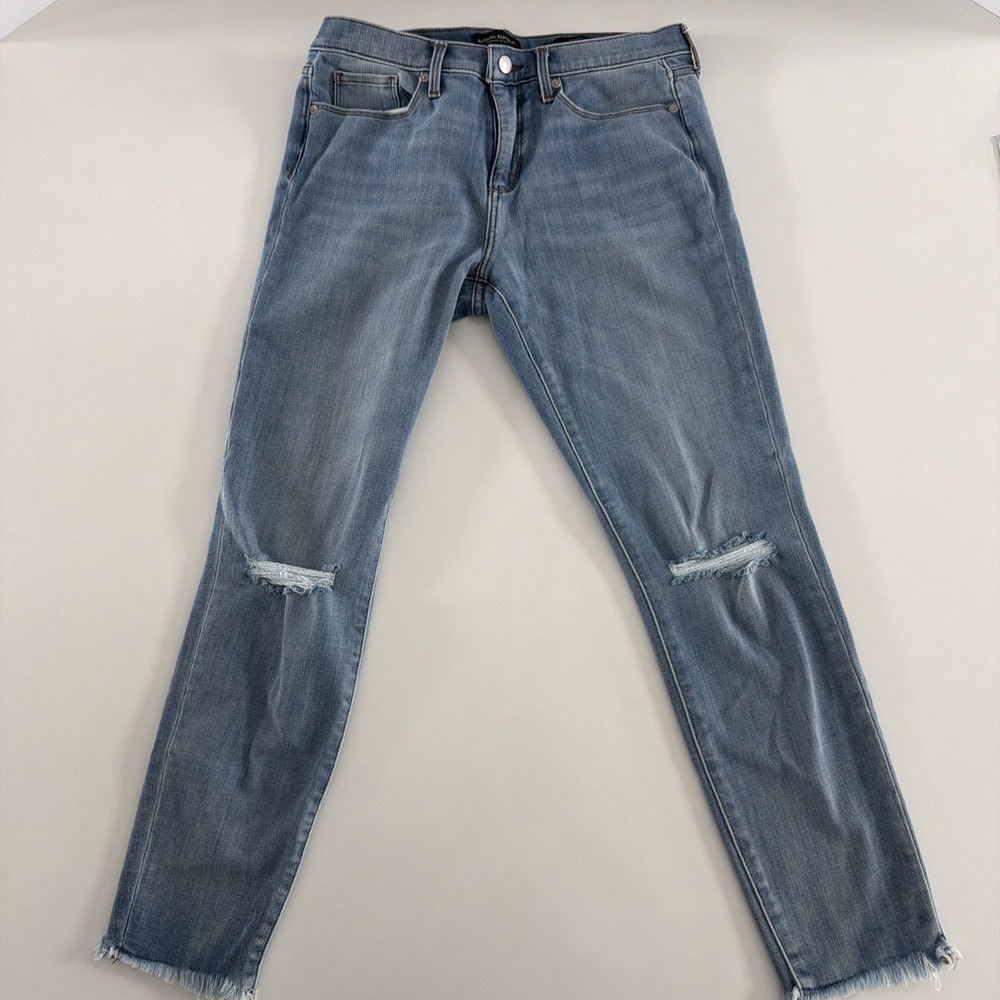 Banana Republic Premium Denim Skinny Jeans‎ Womens Size 30 Distressed Raw Hem
